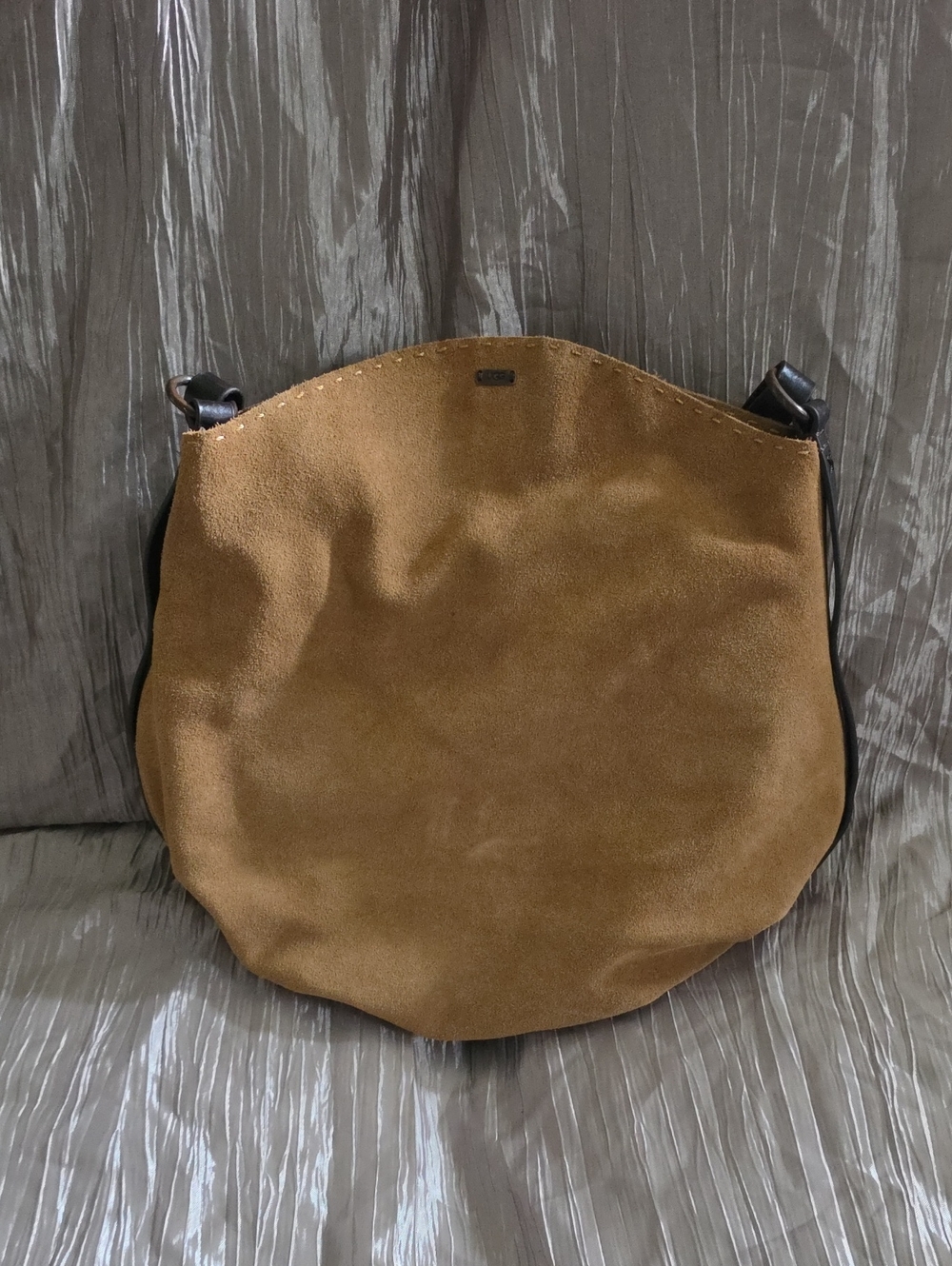 UGG  Heritage Suede Hobo Shoulder Bag in Chestnut Brown
